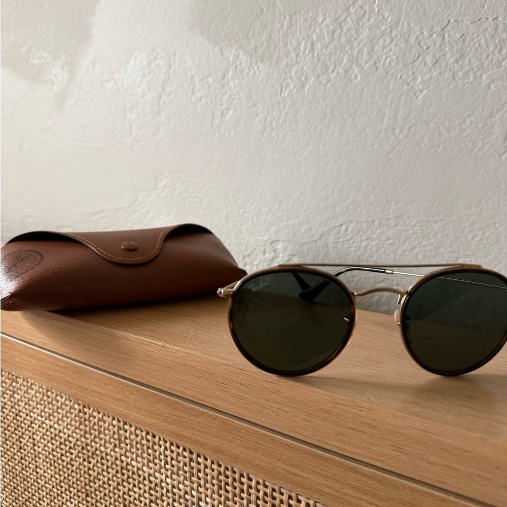 Ray-Ban Gold and Green Sunglasses - Picture 2 of 3